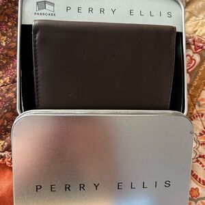 Perry Ellis Dark Brown Leather Card Holder
